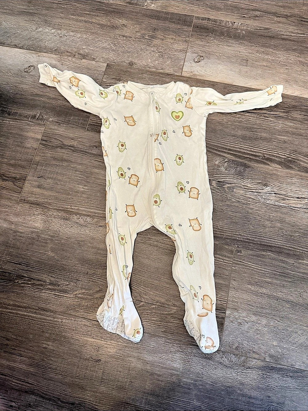 Pekkle Avocado Toast Infant Sleeper Footie Organic Cotton Baby 18M